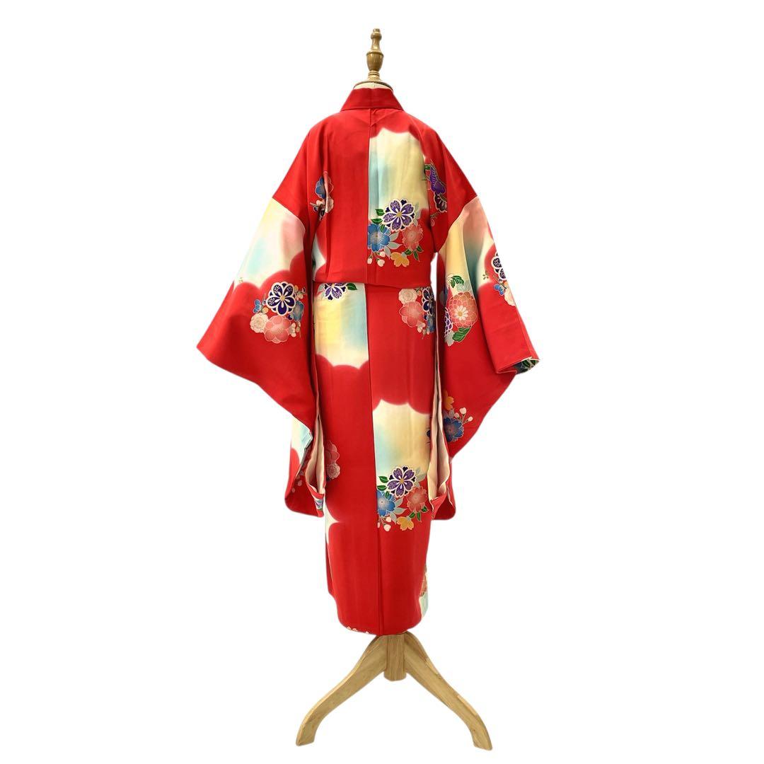 ◎mk-2685　七五三　女の子　着物　7歳　　12-4