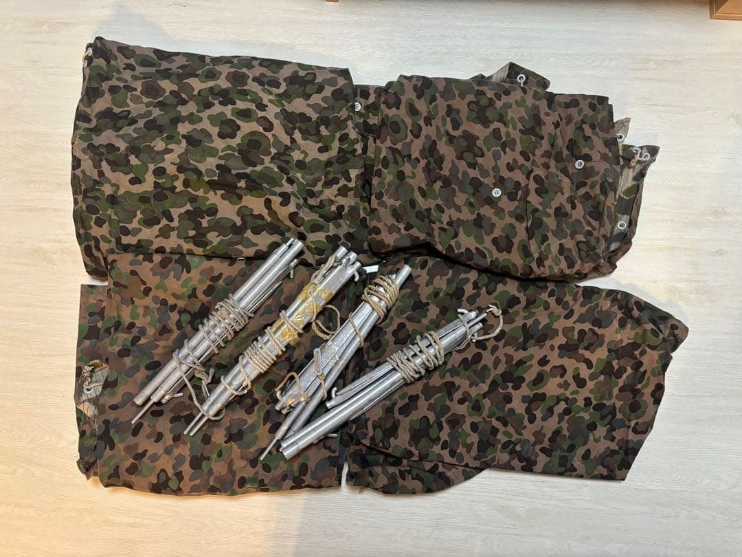 オーストリア　軍幕　テント　ツェルト　ポンチョ　4枚フルセット