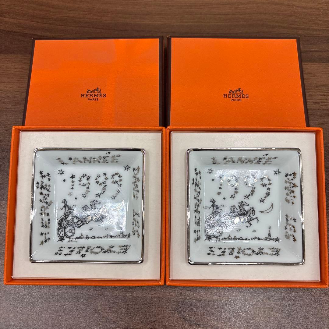 エルメスHERMES 1999 角皿 小皿 陶磁器 トレイ 小物入れ 非売品