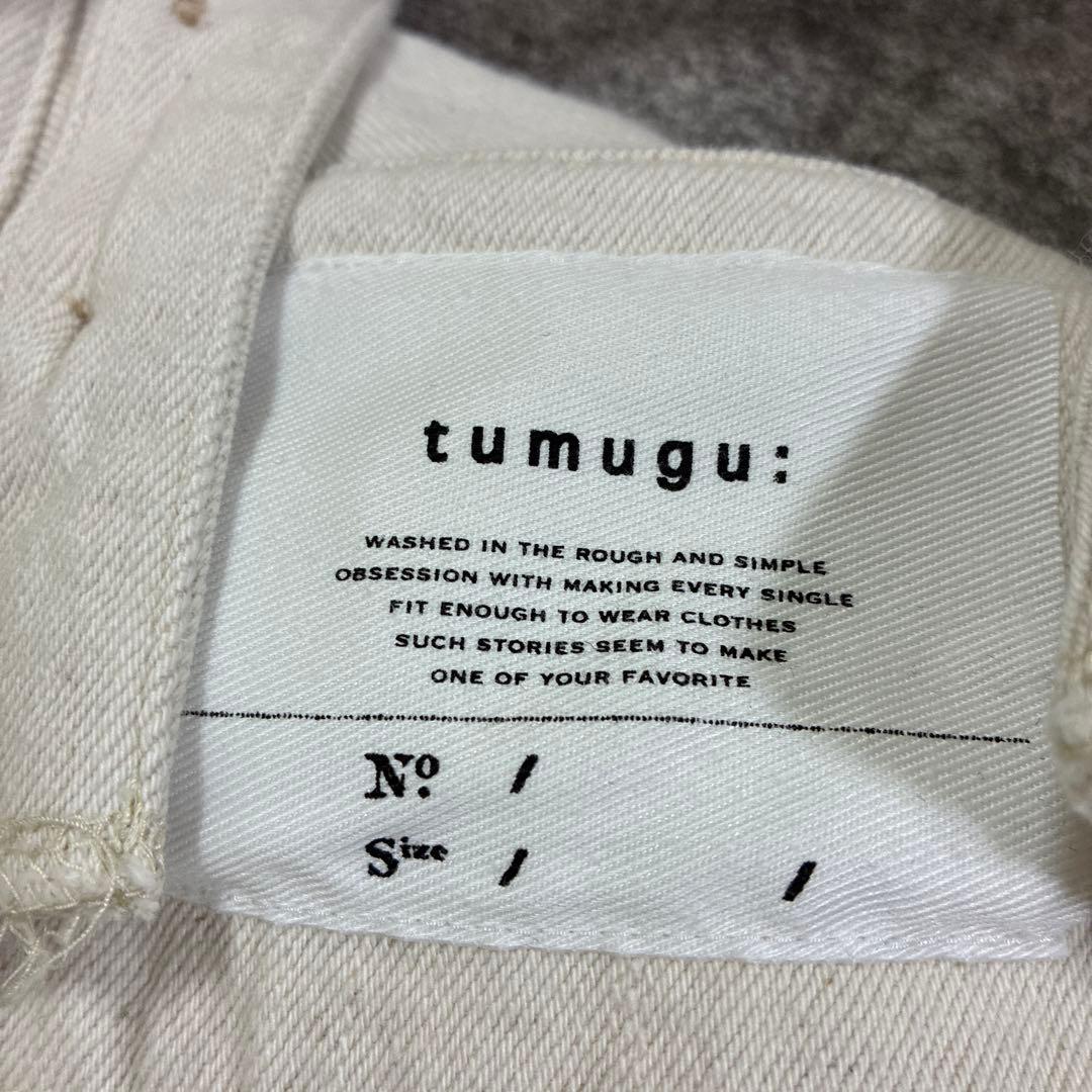 tumugu：コットンリネン　デニムオールインワン　サロペット 生成り