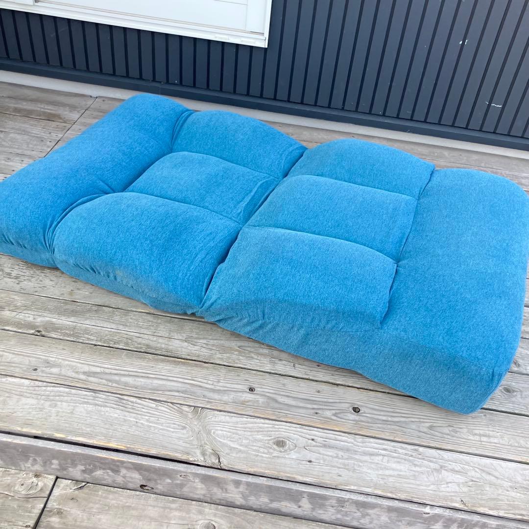 ニトリ ツナガルポケットコイルザイス レガ リクライニングチェア 座椅子 ブルー