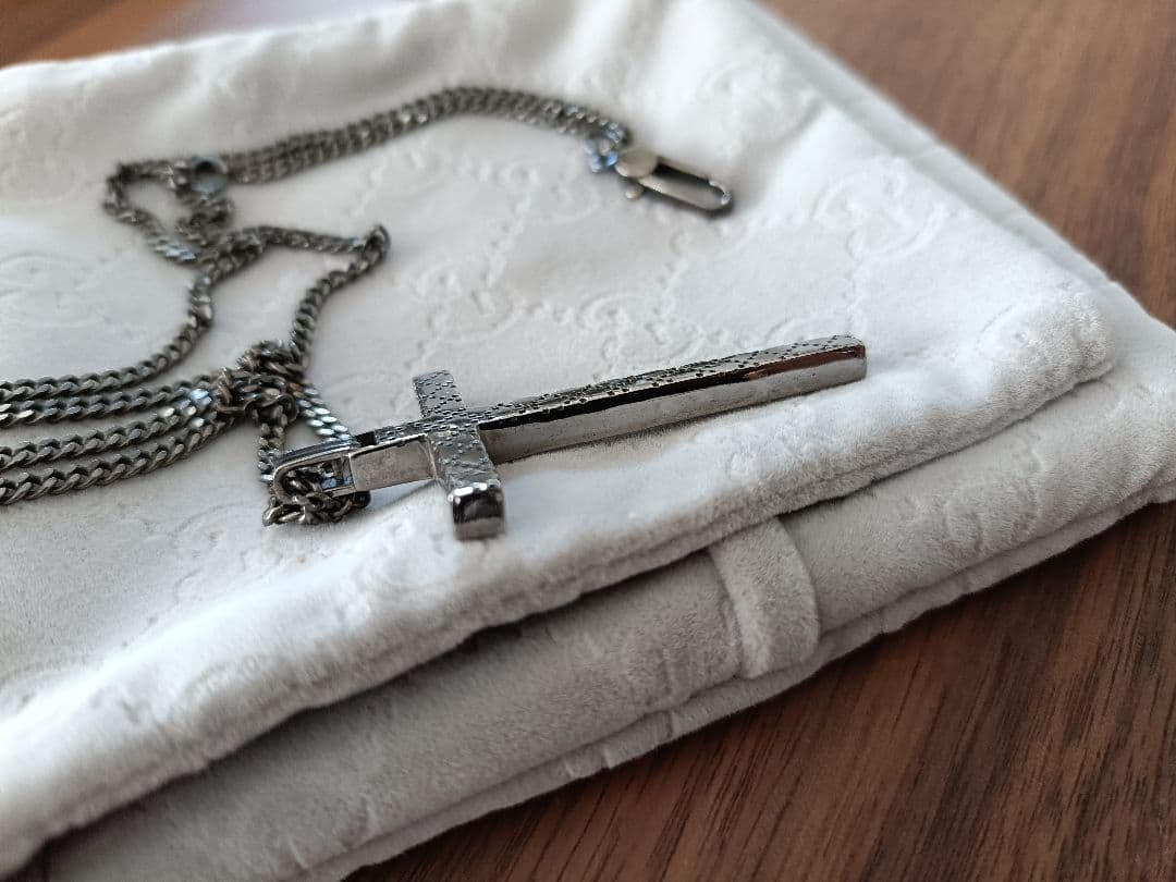 【LBJ】GUCCI ディアマンテ クロスネックレス　SV925