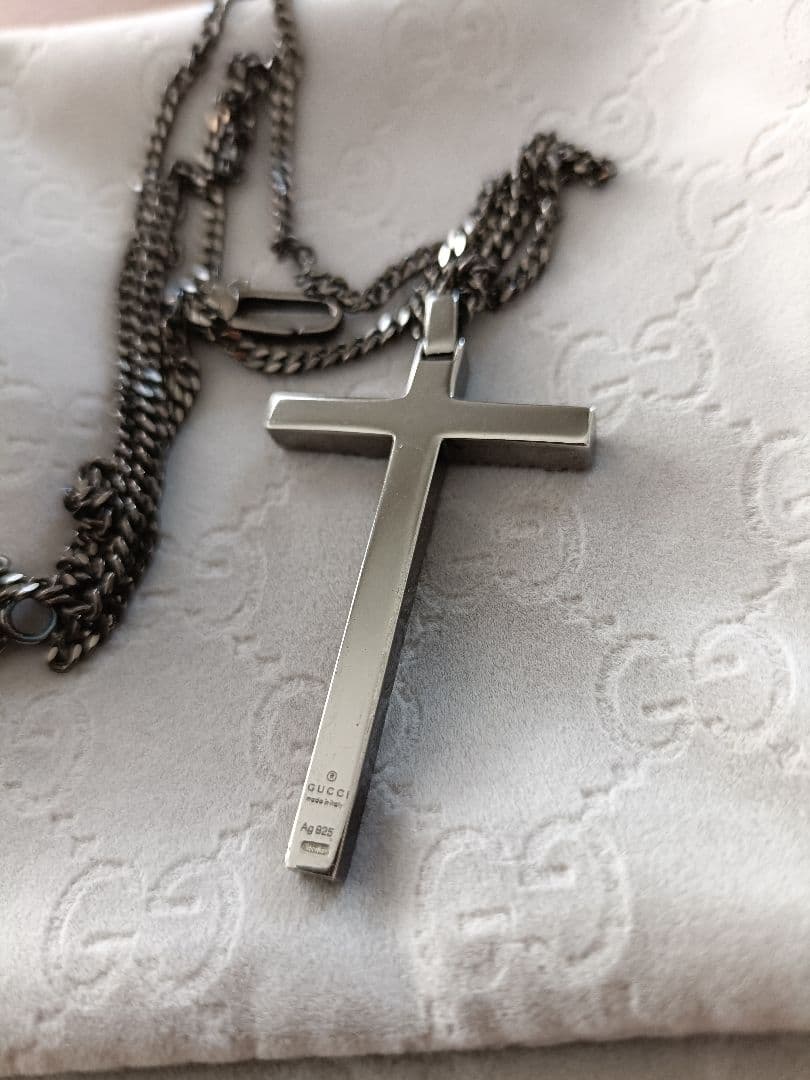 【LBJ】GUCCI ディアマンテ クロスネックレス　SV925