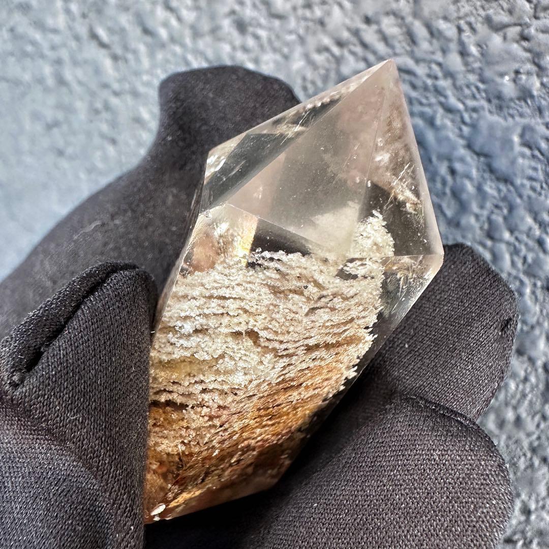 希少❗️千層ホワイトガーデンクォーツ庭園水晶パワーストーン六角柱☆天然石A1338