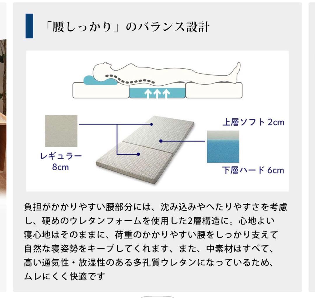 Afit 三つ折りマットレス シングル 8cm