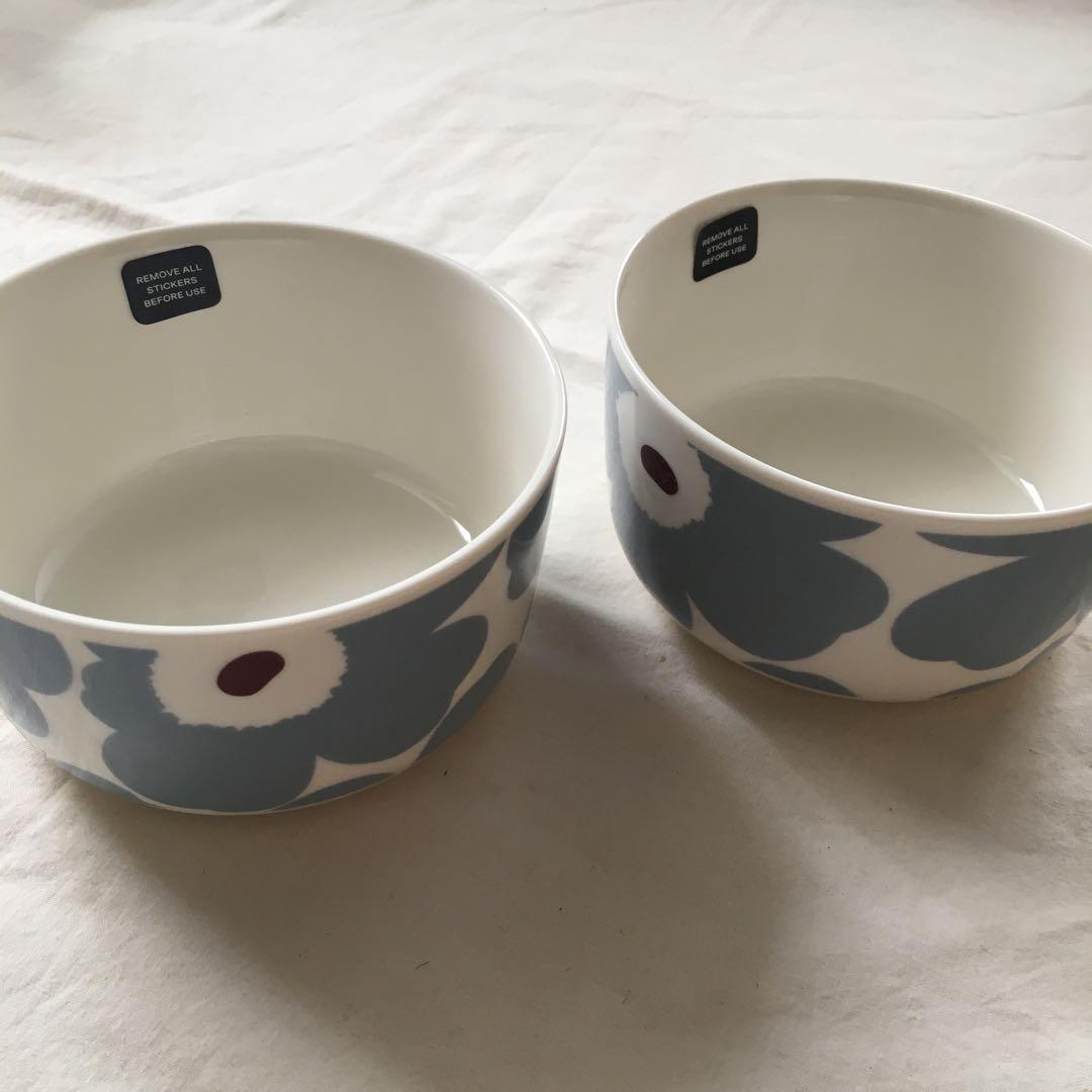 マリメッコ　新品未使用　ウニッコ　ボウル（大）ブルーグレー