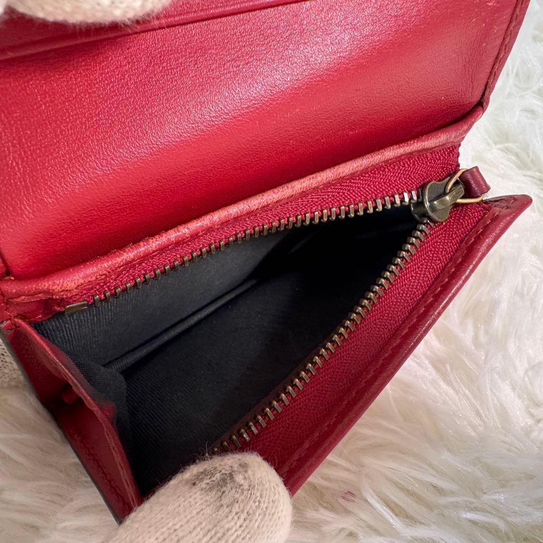GUCCI グッチ 折財布 PVC レザー GGスプリーム チェリー 赤 箱付き