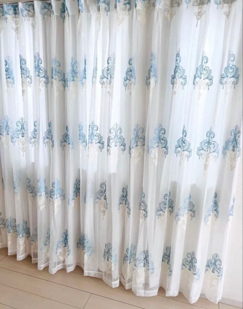 超〜お得　2枚セット かわいい　黄色柄　カーテン　　オーダーカーテン　フリル付き