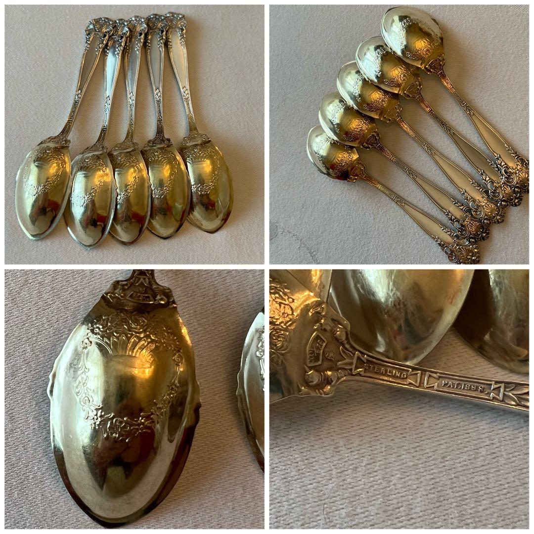 【ローズガーランド】薔薇紋 米国　スターリングシルバー　スプーン5本