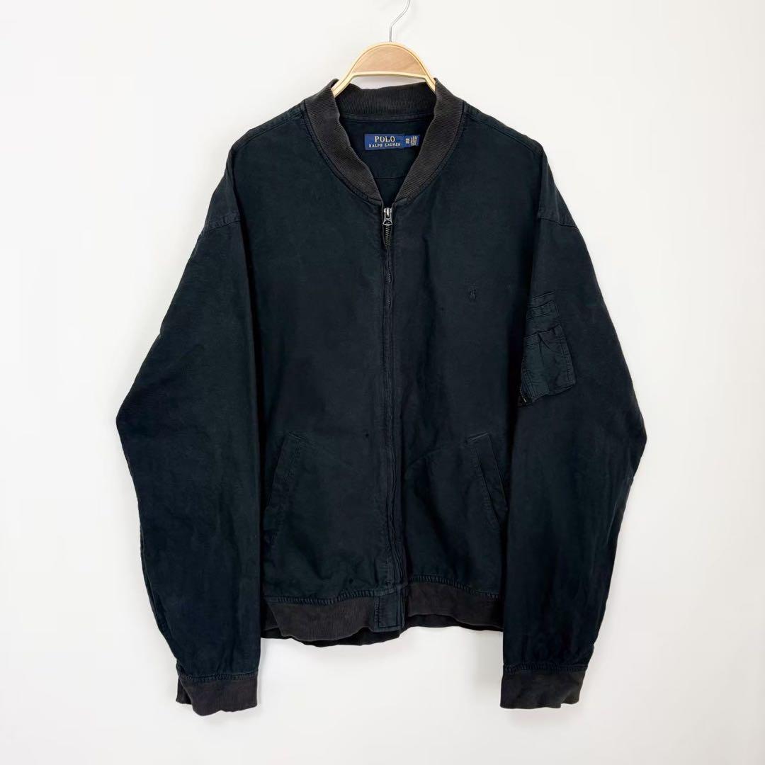 POLO Ralph Lauren コットンフライトジャケット ブラックS24b