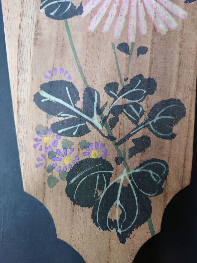 桐板の羽子板　戦前　押絵　つまみ細工　手描き　ビロード　縮緬　歌舞伎　約46cm