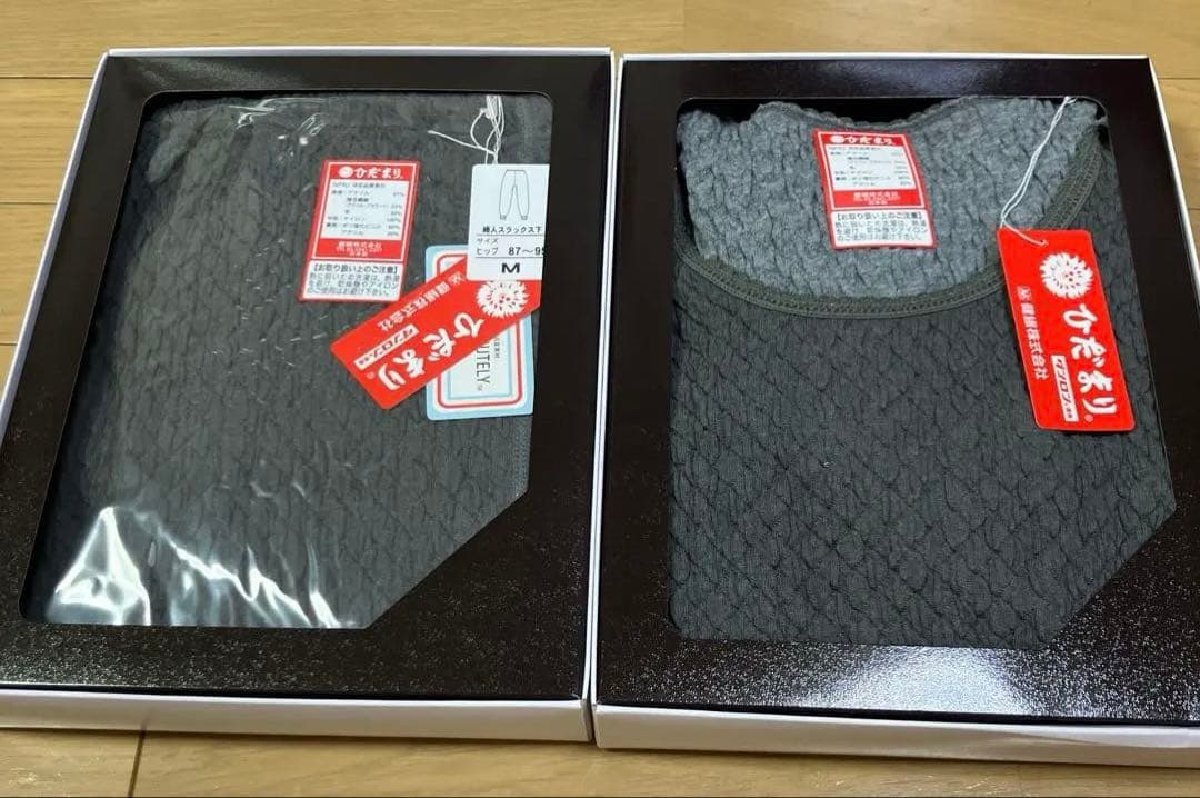 婦人　ひだまりプレミアム（Мサイズ）上下セット　長袖　グレー