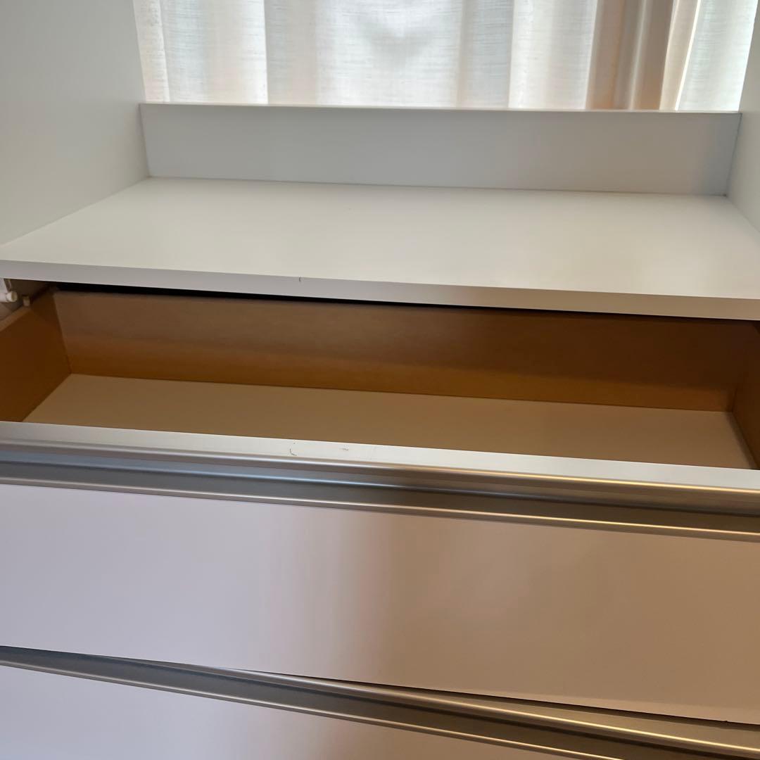 幅75㎝　ハンガーラック衣装収納ケース　白タンス　キャスター付き