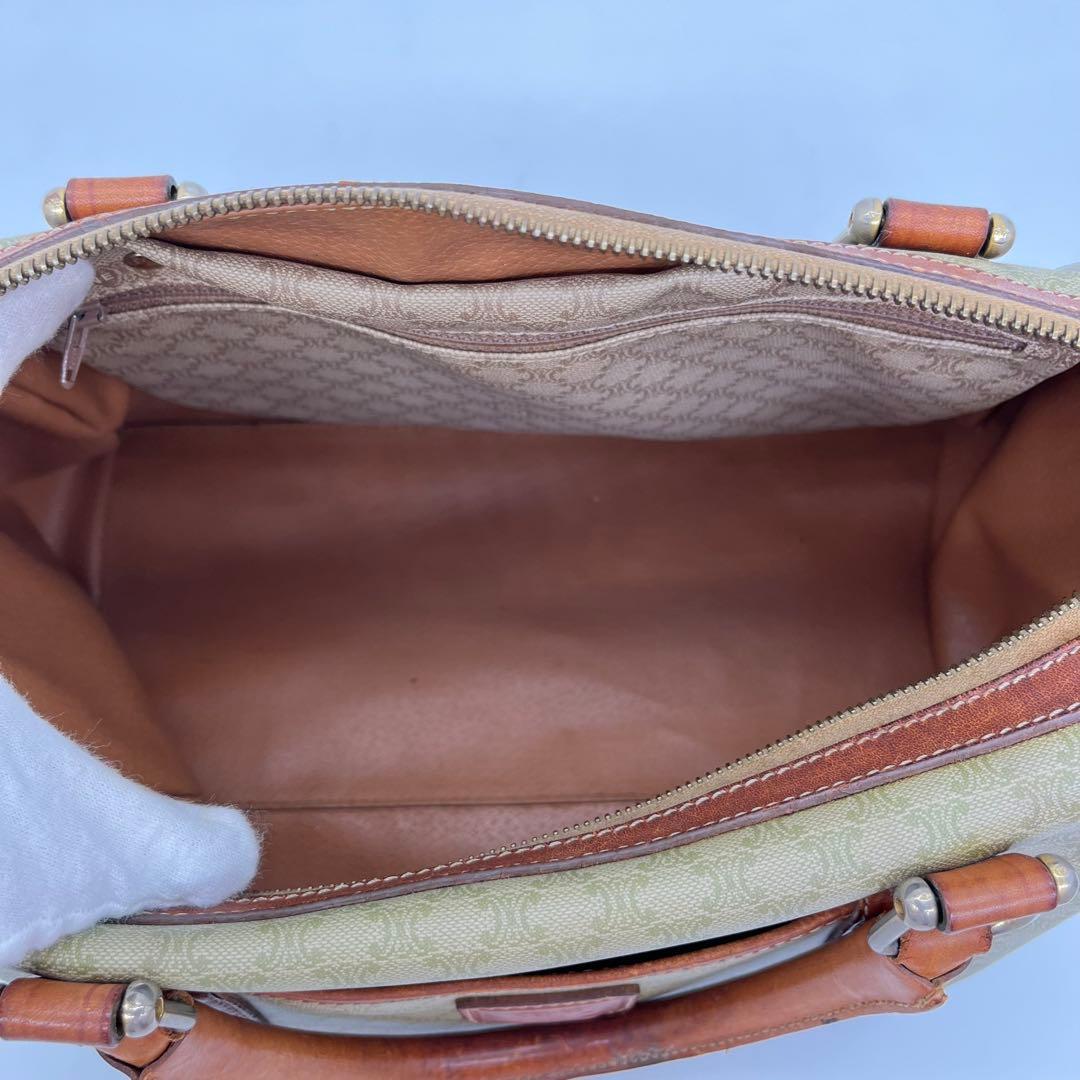 CELINE ハンドバッグ ボストン ホワイトマカダム柄 トリオンフ PVC