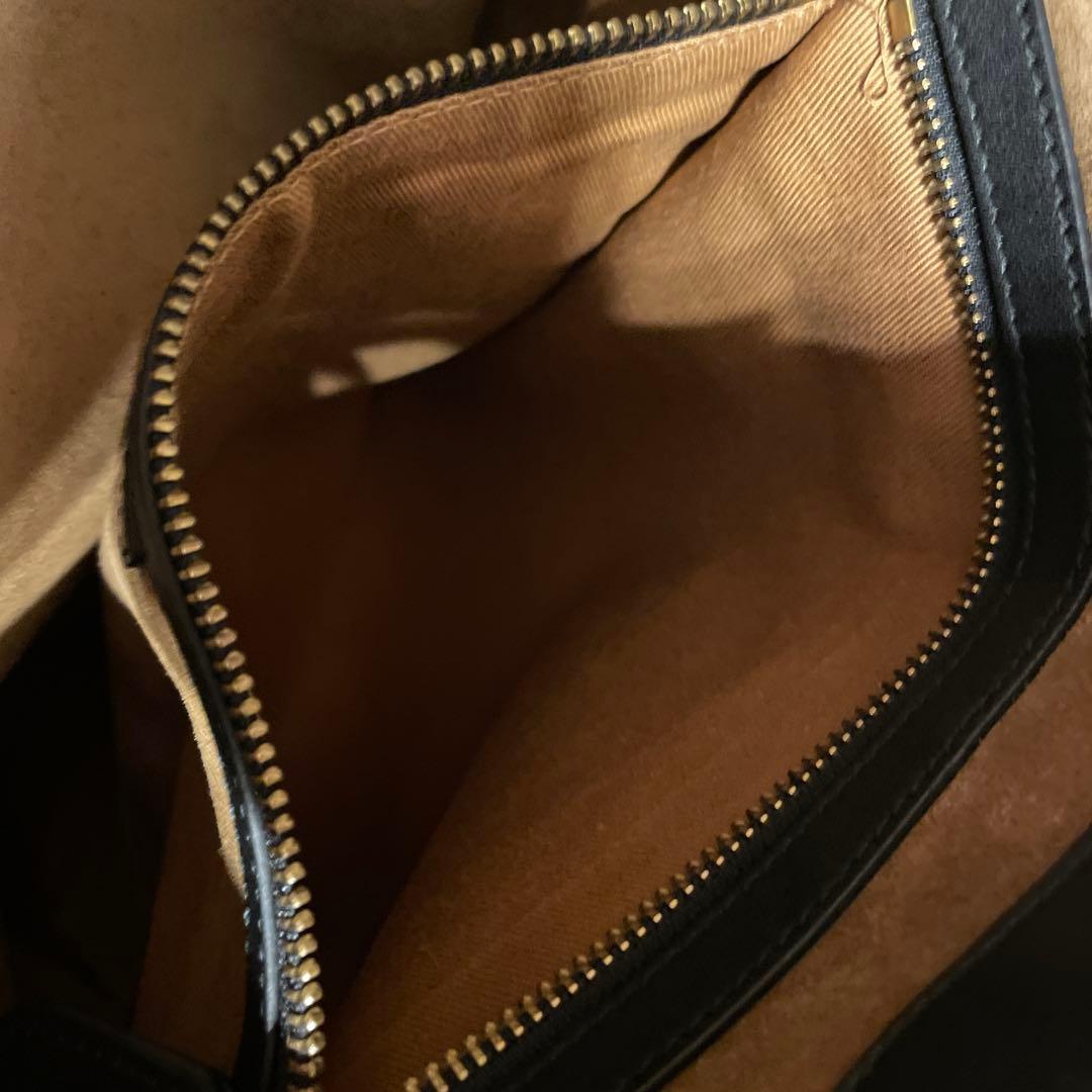 ラルフローレン オールレザー トートバッグ　POROポニーロゴ 黒色