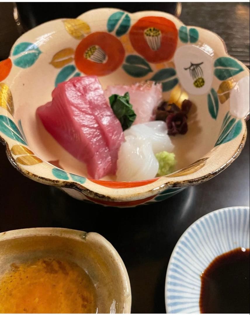 乾山写　京焼　椿向付5客 新品未使用