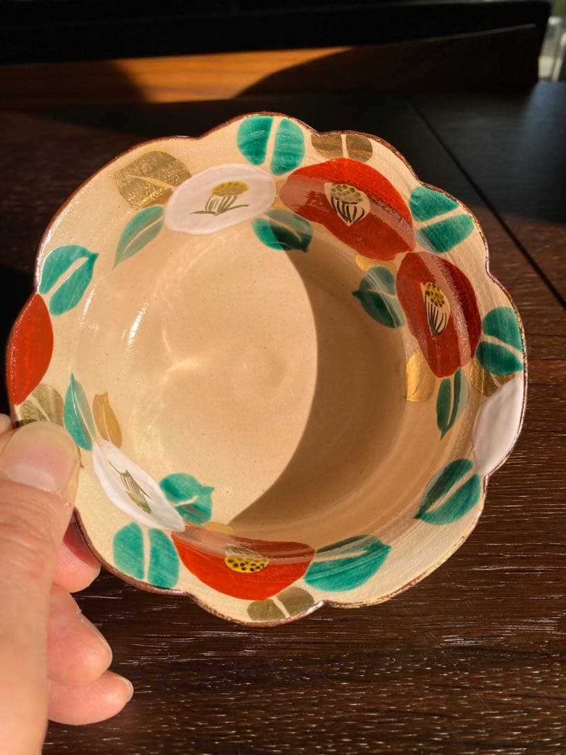 乾山写　京焼　椿向付5客 新品未使用