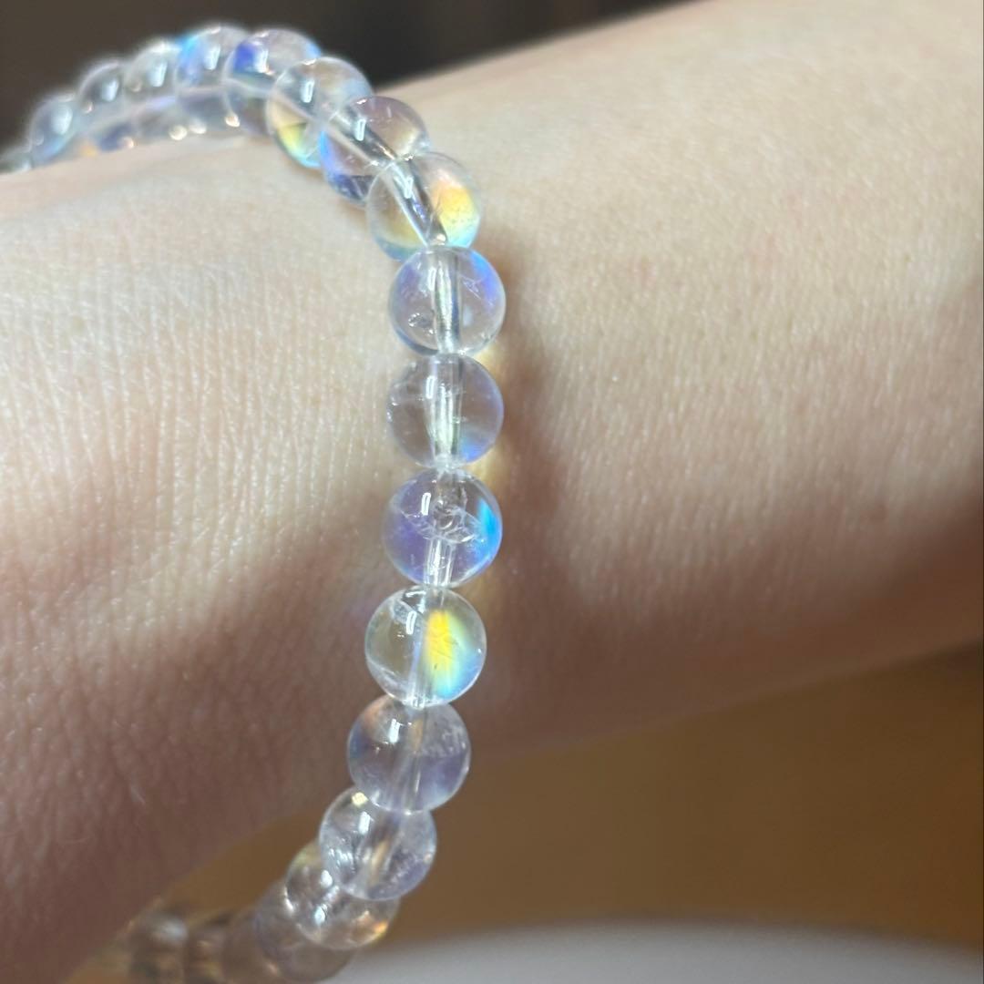 yさん専用【高品質・鑑別書付き】レインボームーンストーン　ホワラブ　6mm