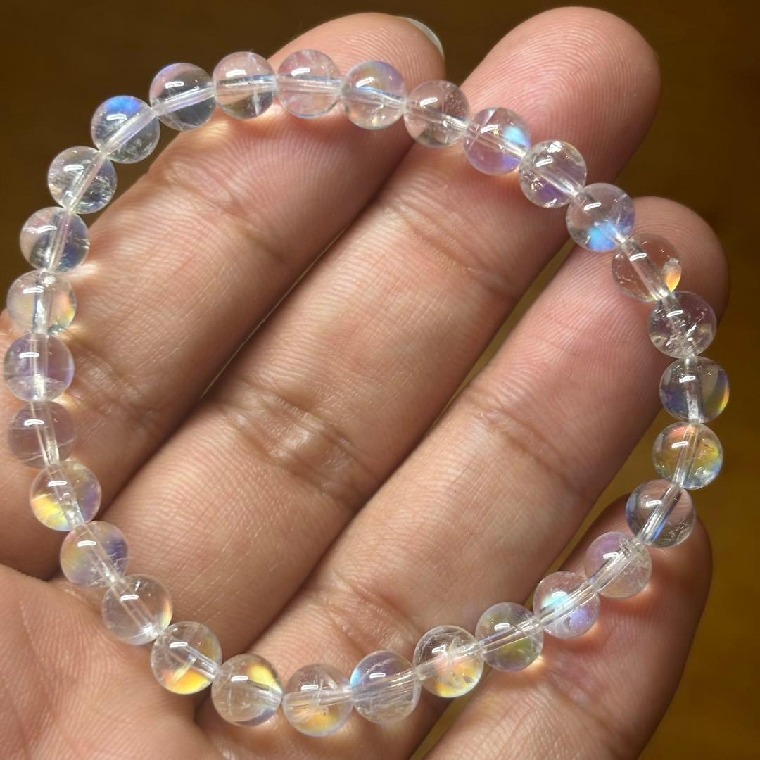 yさん専用【高品質・鑑別書付き】レインボームーンストーン　ホワラブ　6mm