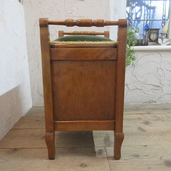 イギリス アンティーク 家具 スツール ピアノスツール 収納 英国 4732e