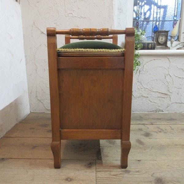 イギリス アンティーク 家具 スツール ピアノスツール 収納 英国 4732e