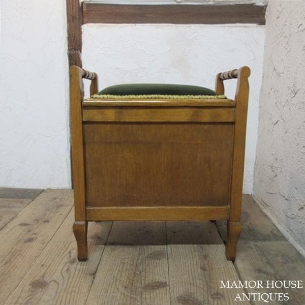 イギリス アンティーク 家具 スツール ピアノスツール 収納 英国 4732e