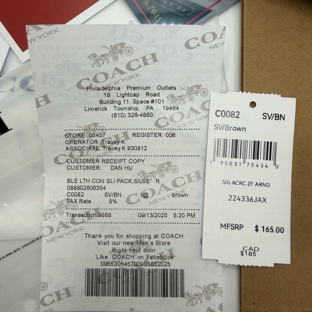 コーチ 二つ折り 財布 ブラウン COACH シグネチャー 【未使用】