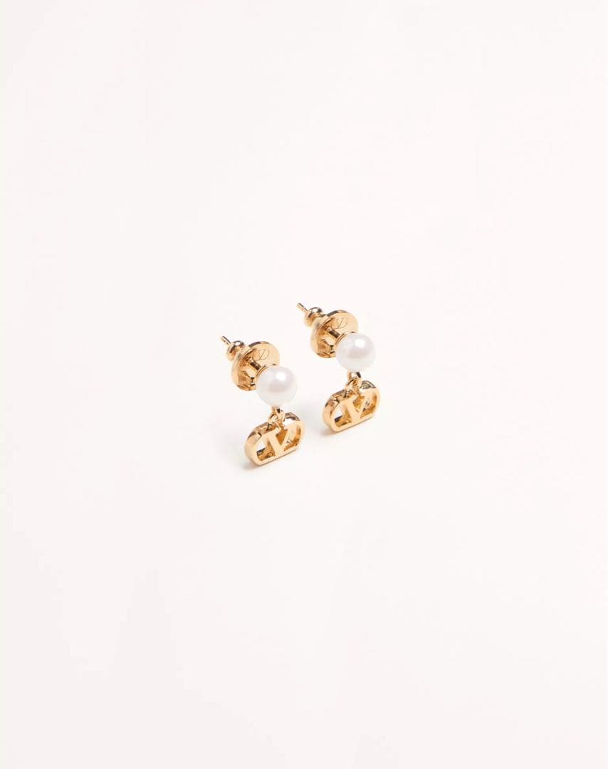 【VALENTINO(新品)】Vロゴ シグネチャー メタル x パール ピアス