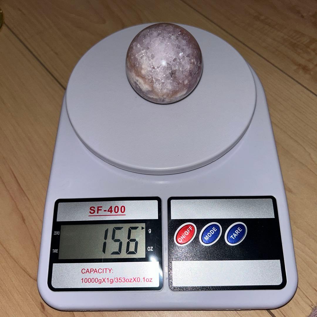 スフィア チェーン台座 セット ピンクアメジスト 48.6ミリ 天然石