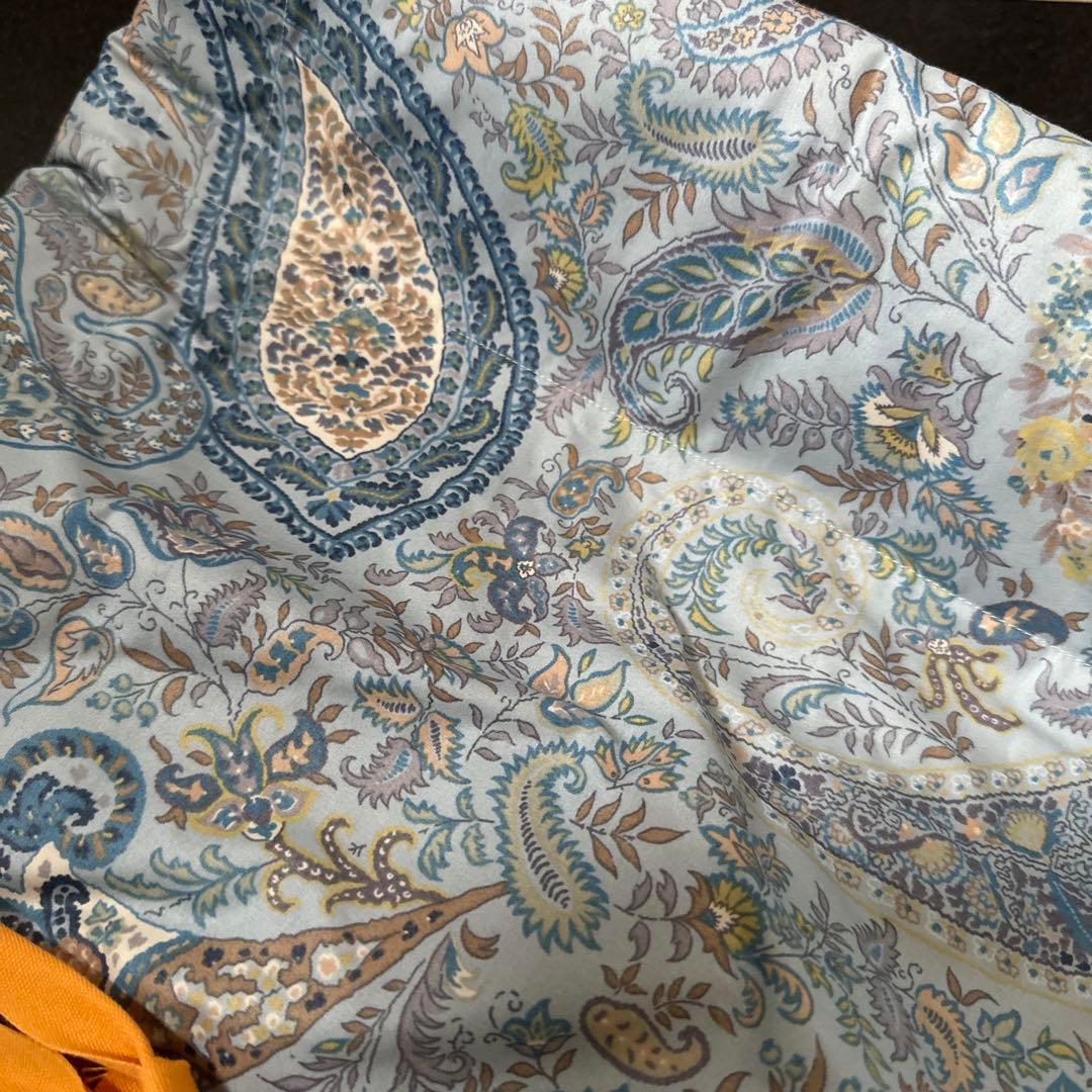 エトロ　ETRO 羽毛肌掛けふとん　羽毛布団　ブルー系 【未使用】