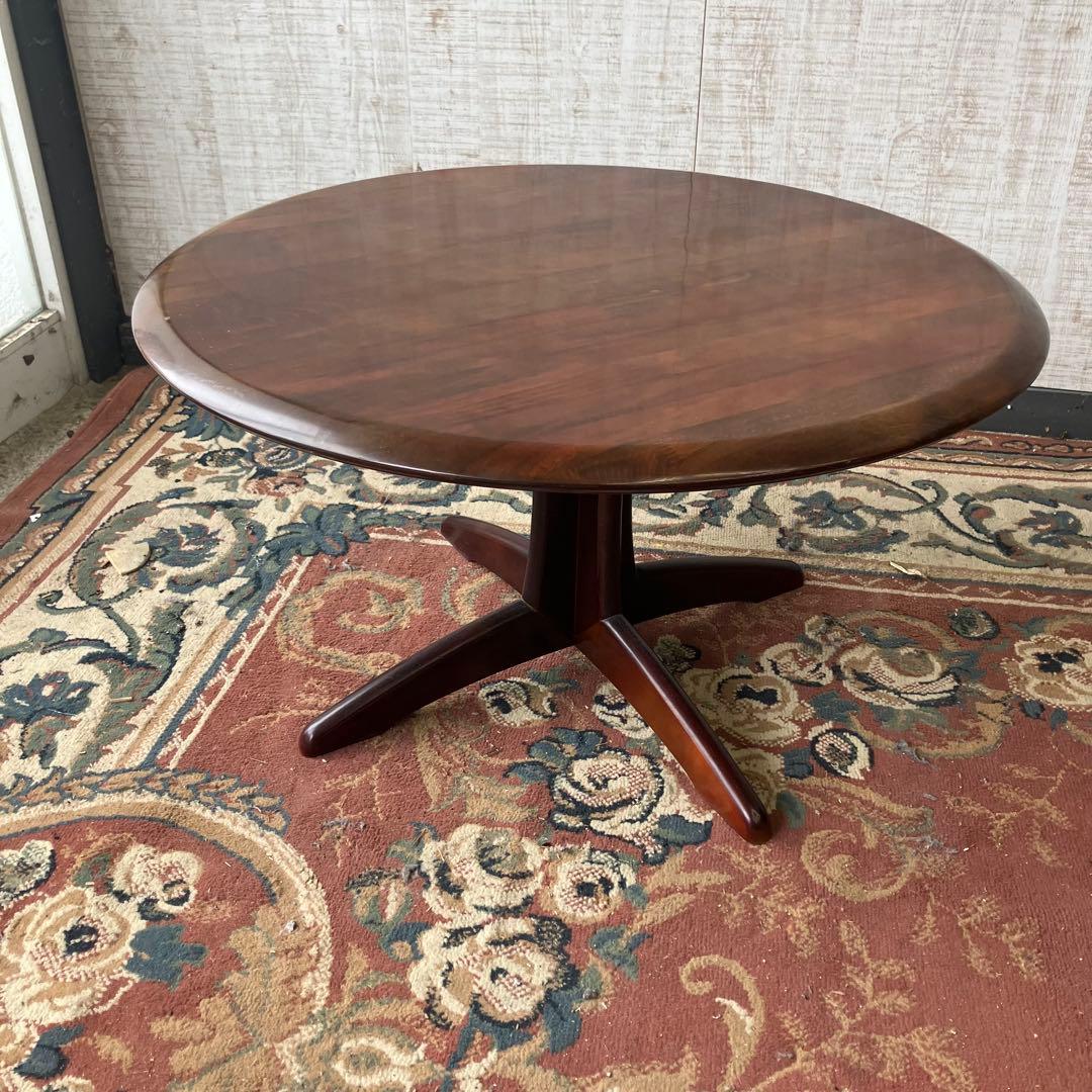 ヴィンテージ カリモク家具 木製 ラウンドテーブル サイドテーブル 円卓 円型