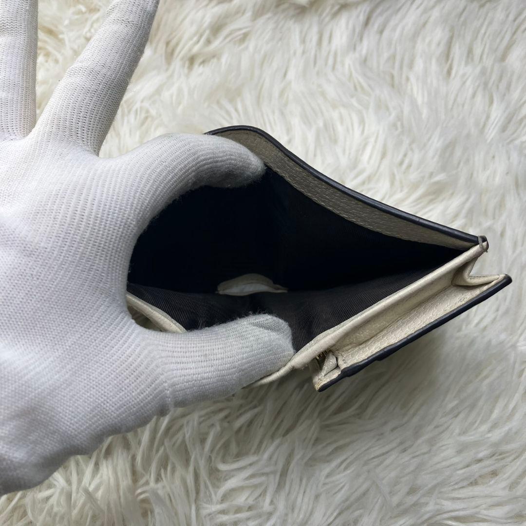 極美品 付属品完備 グッチ マーモント いちご チェリー ミニ財布 ホワイト