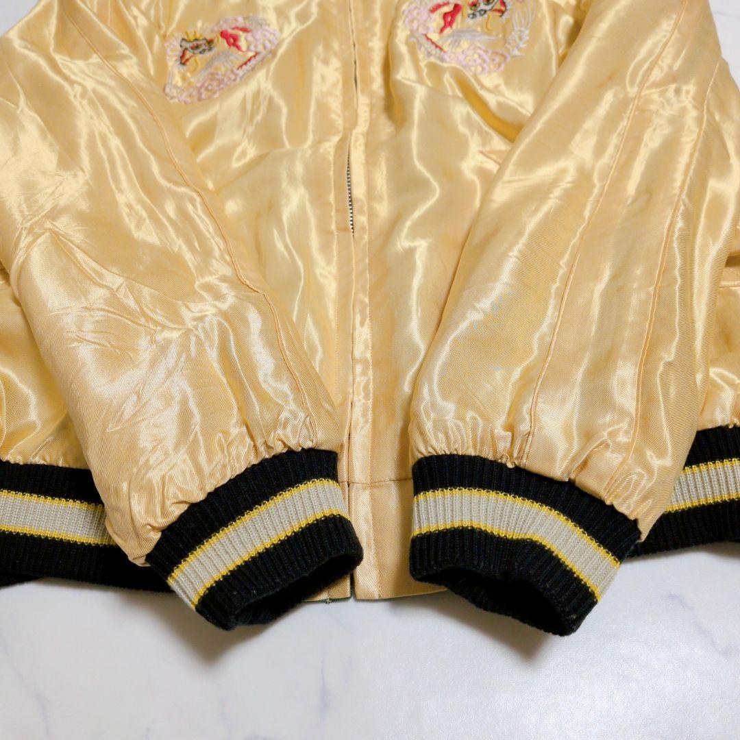 【美品/希少】テーラー東洋 スカジャン リバーシブル 鷹 虎 龍 L 刺繍