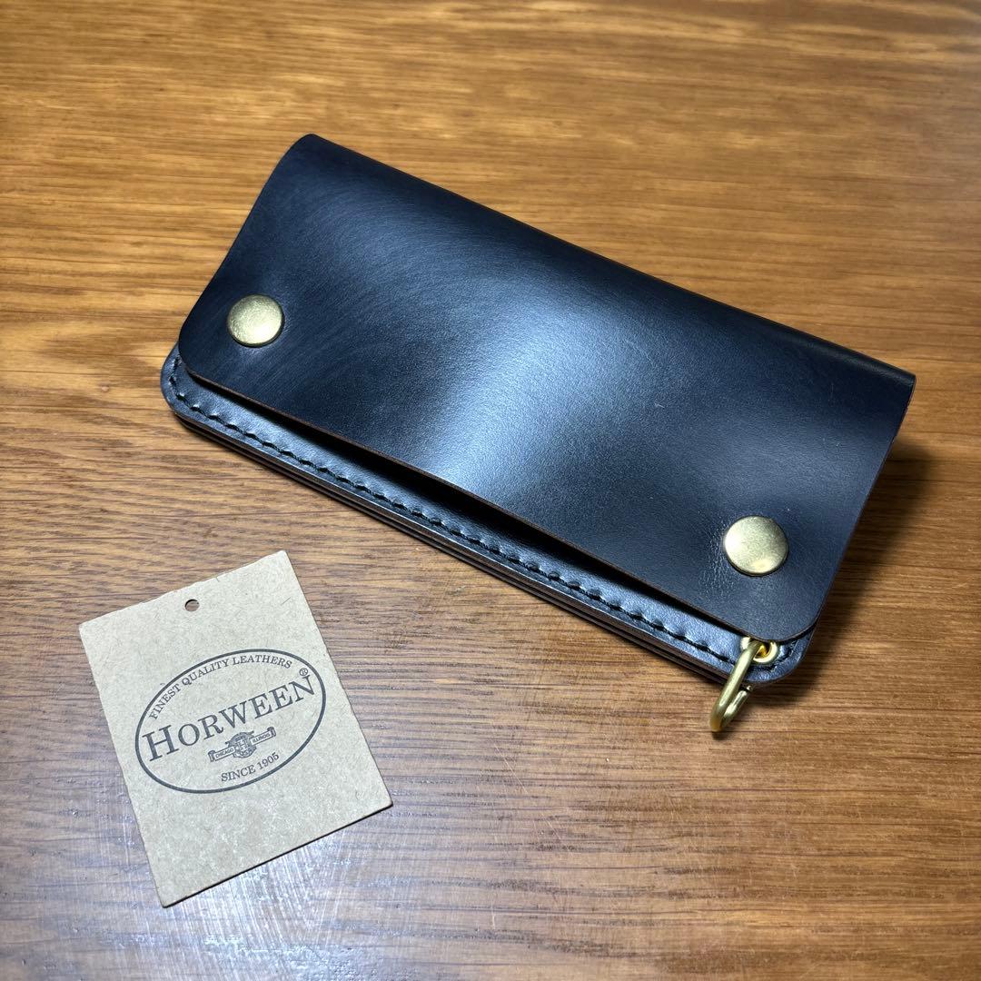 トラッカーウォレット HORWEEN社 クロムエクセル　ロング　2層タイプ　茶芯