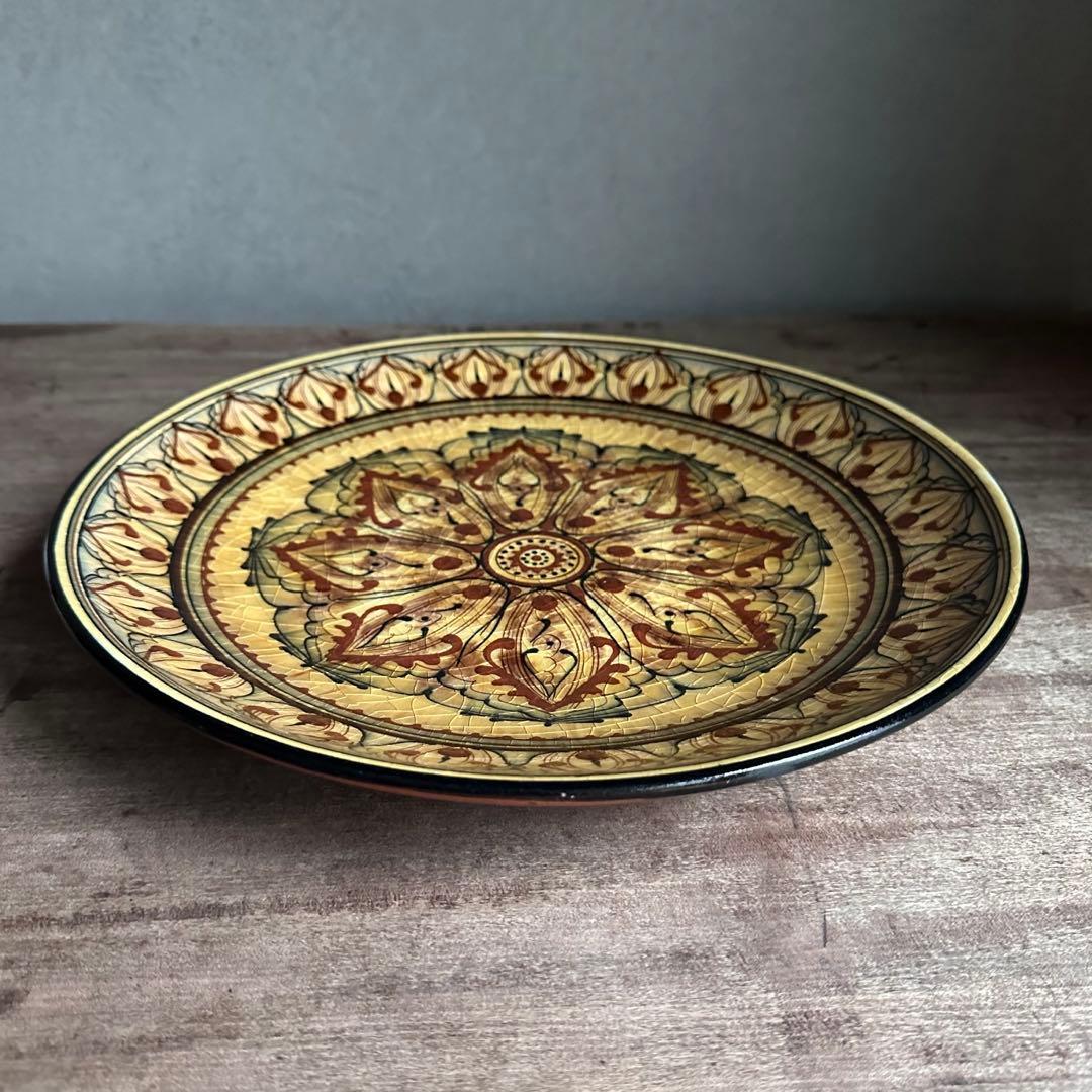 希少　ソビエト陶器　アラベスク模様　大皿　ロシア　焼き物　工芸品　陶磁器　B