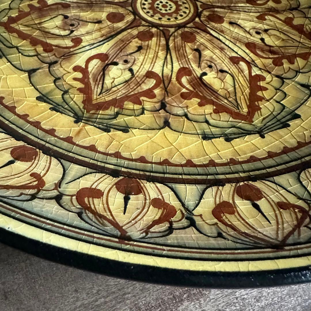希少　ソビエト陶器　アラベスク模様　大皿　ロシア　焼き物　工芸品　陶磁器　B