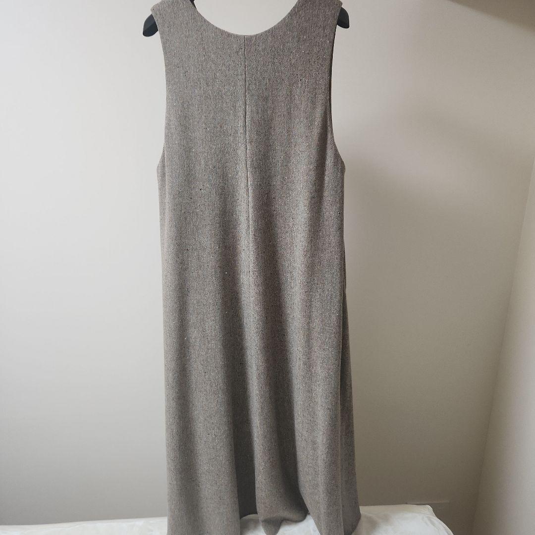 BEARDSLEY ツイードベージュロングジャンパースカートM