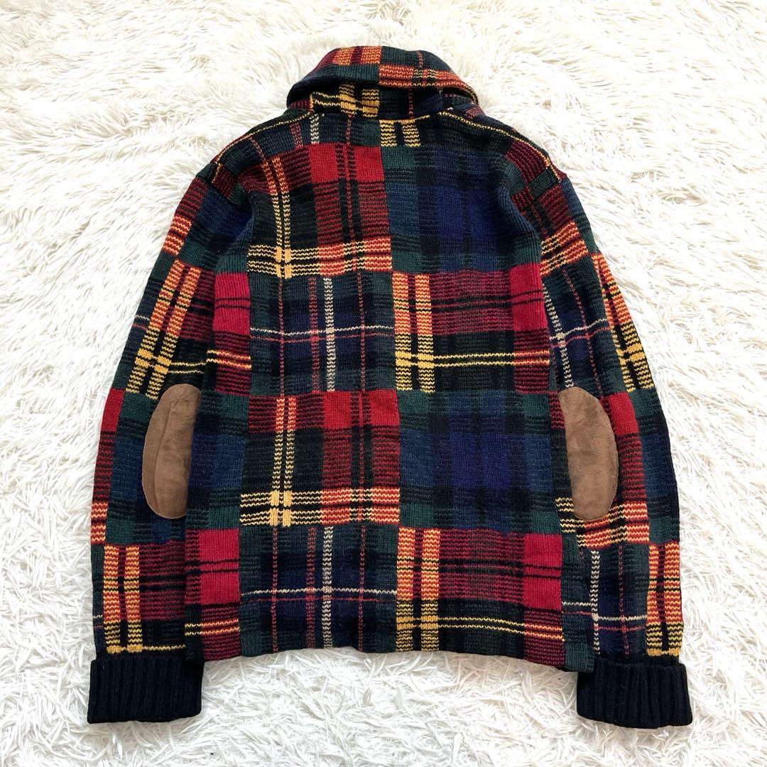 入手困難✨ラルフローレン　カーディガン　パッチワーク　くるみボタン　マルチカラー