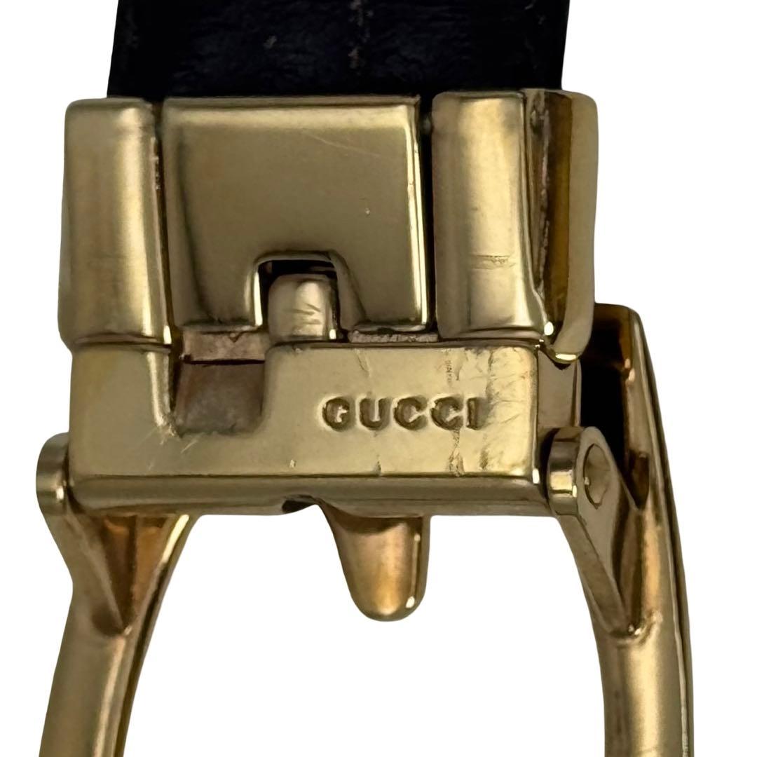 GUCCI グッチ Gバックル レザー ベルト ブラック メンズ レディース