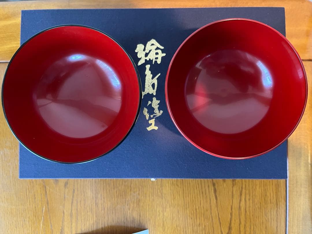 【新品未使用】夫婦汁椀、純金箸　輪島塗