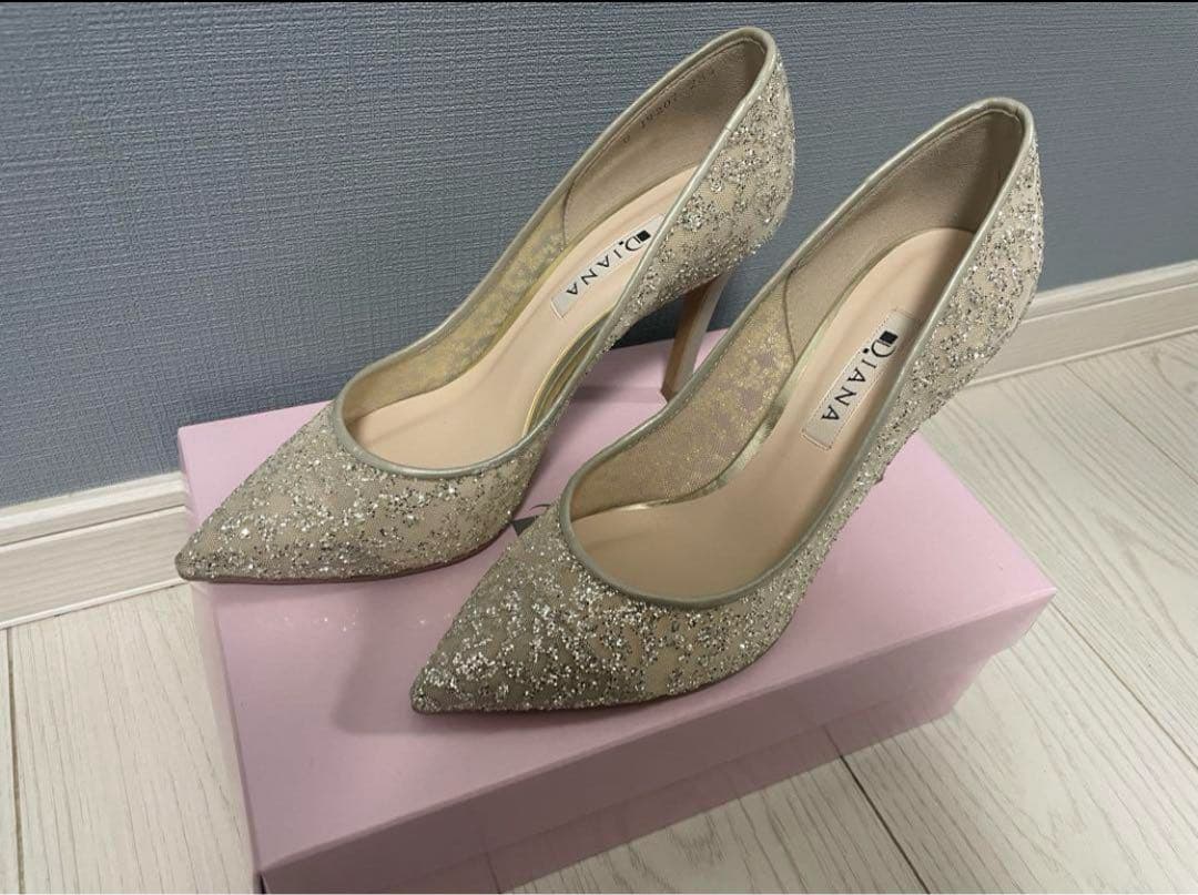DIANA グリッター　チュール　 パンプス