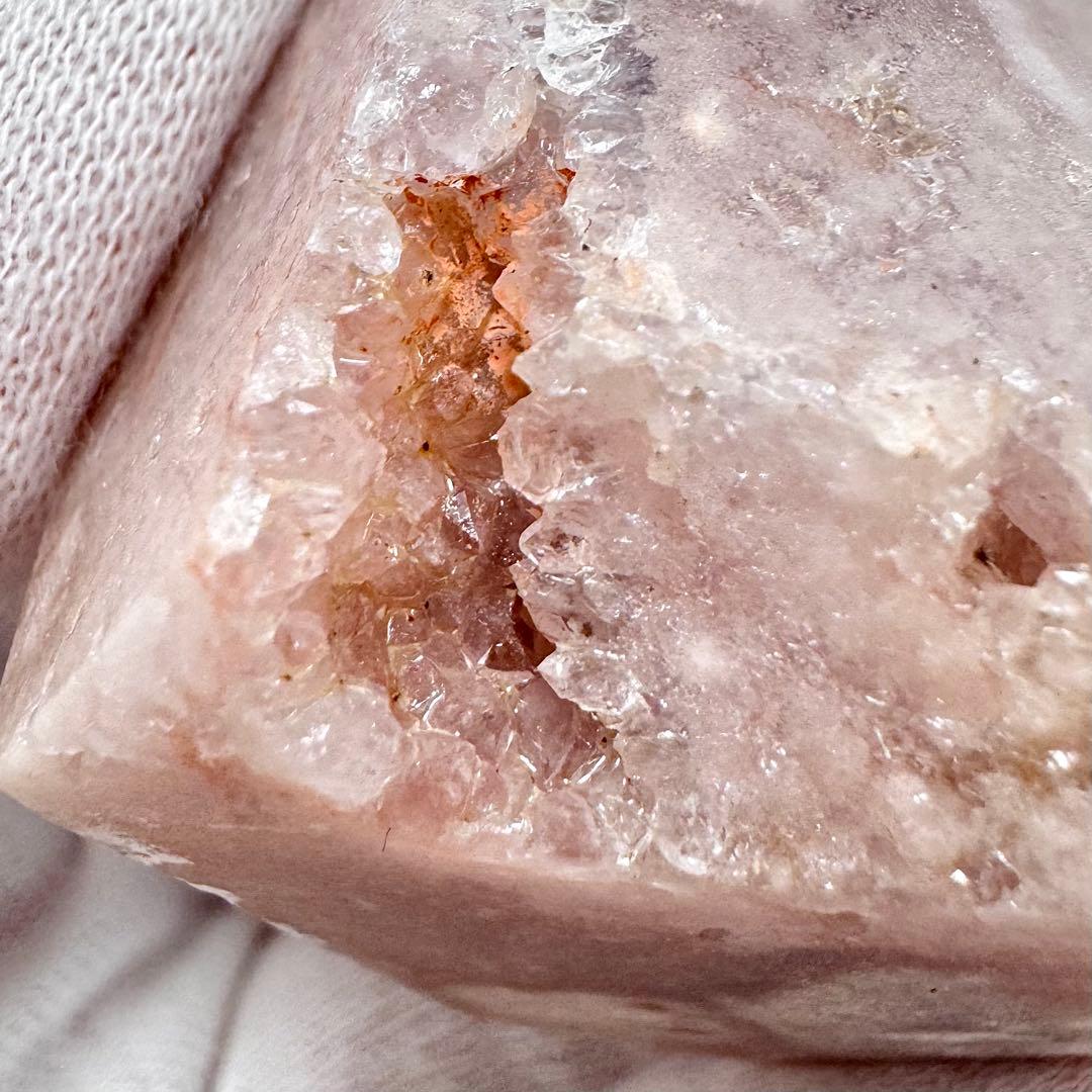 【D233】金魚模様のピンクアメジスト×桜瑪瑙 ポイント タワー Eタイプ