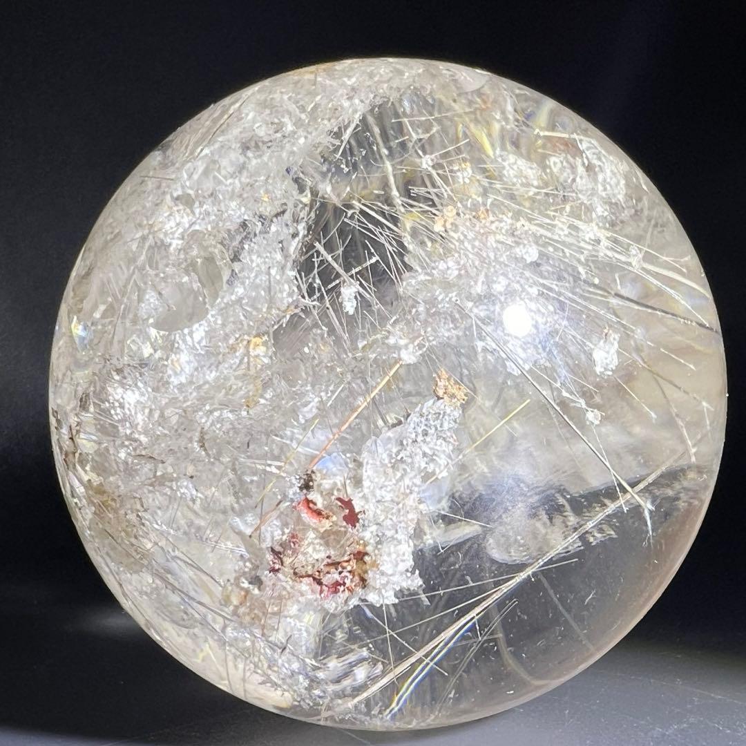‪☆超極の逸品‪☆超透明度と眩い煌き‪☆虹入り ルチルインクォーツ 丸玉 天然石