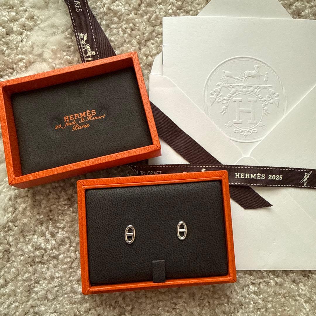 新品未使用　HERMES エルメス　シェーヌダンクル ピアスTPM　925