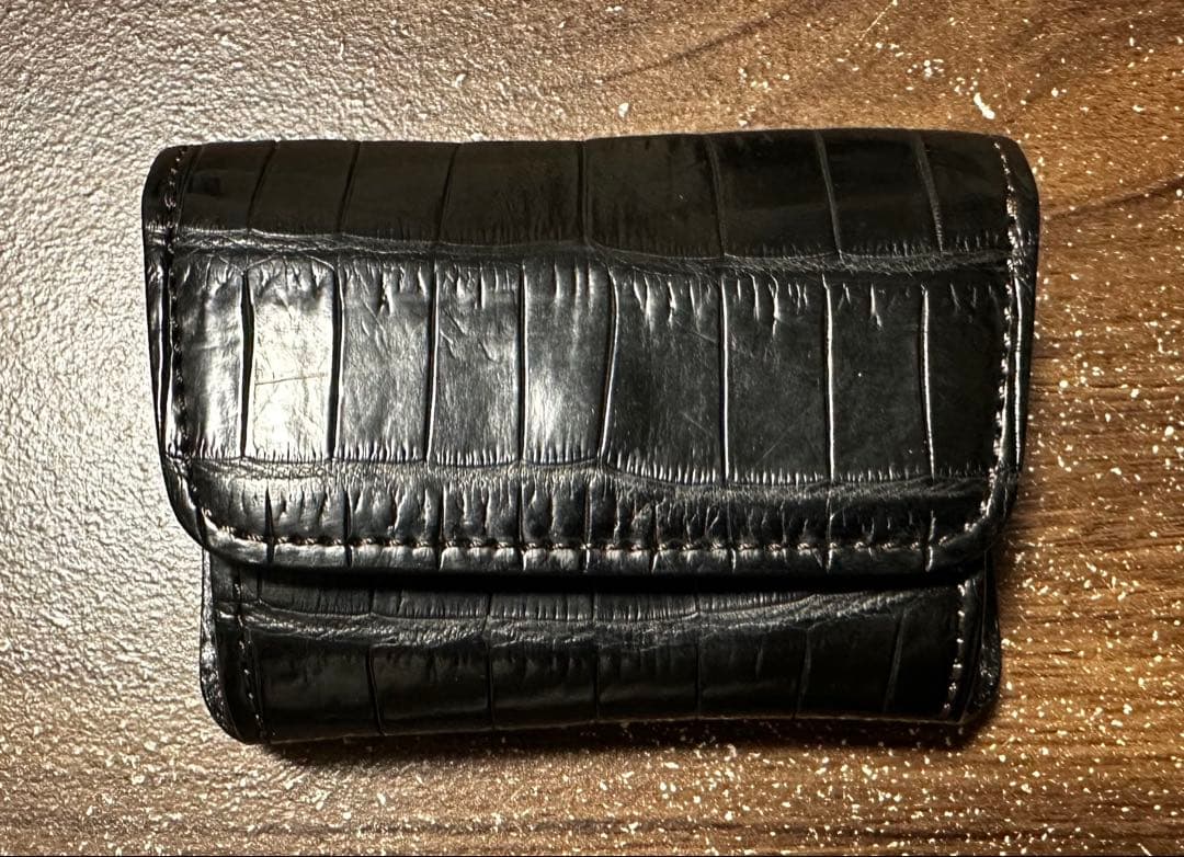 美品 ワイルドスワンズ アーサー クロコ ブラック