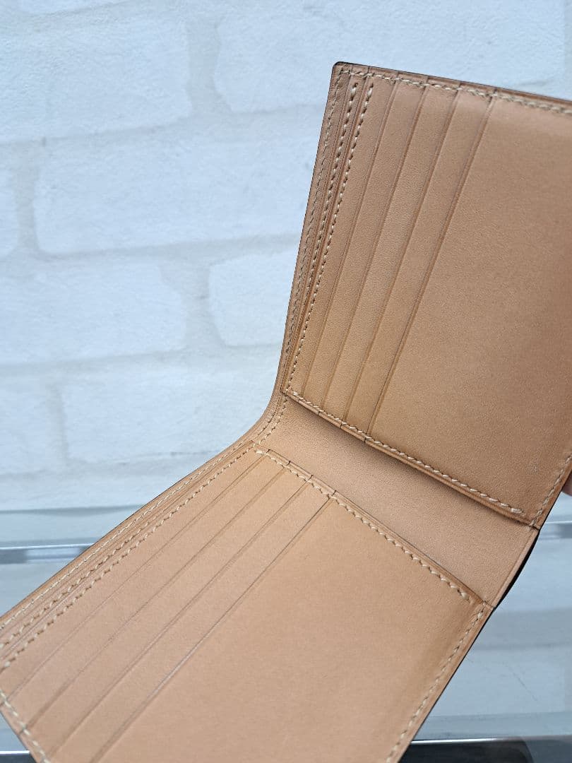 り　万双 ブライドル レザー 二つ折り財布