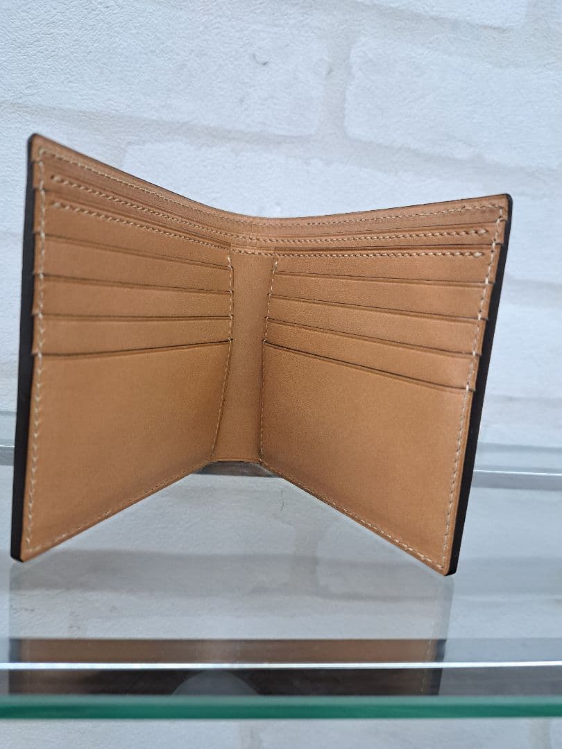 り　万双 ブライドル レザー 二つ折り財布