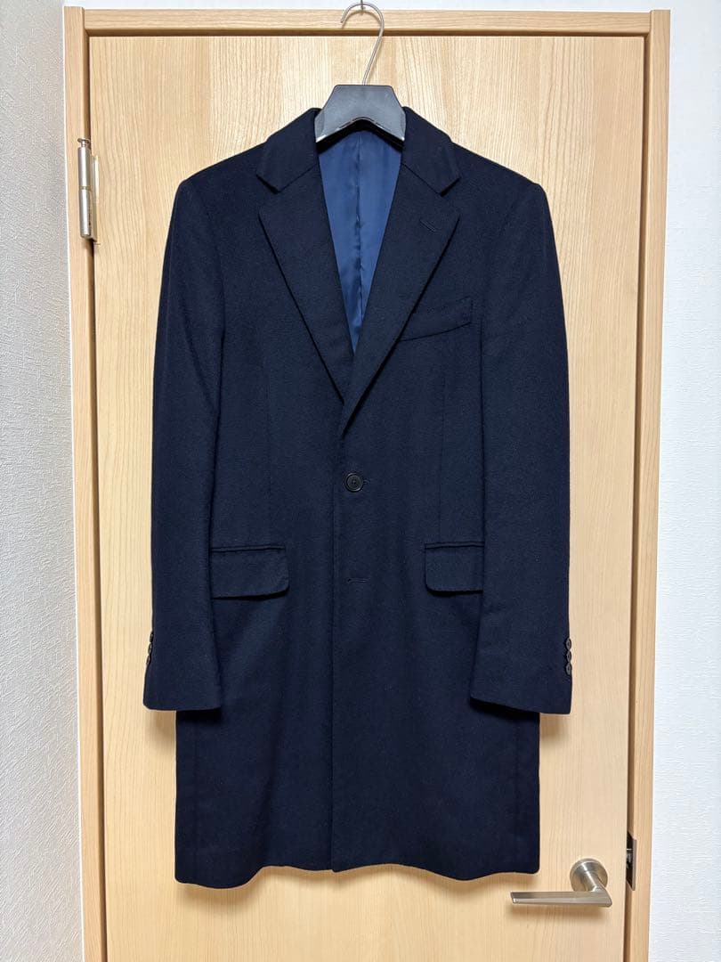 カシミア チェスターコート ネイビー TOMORROWLAND 44