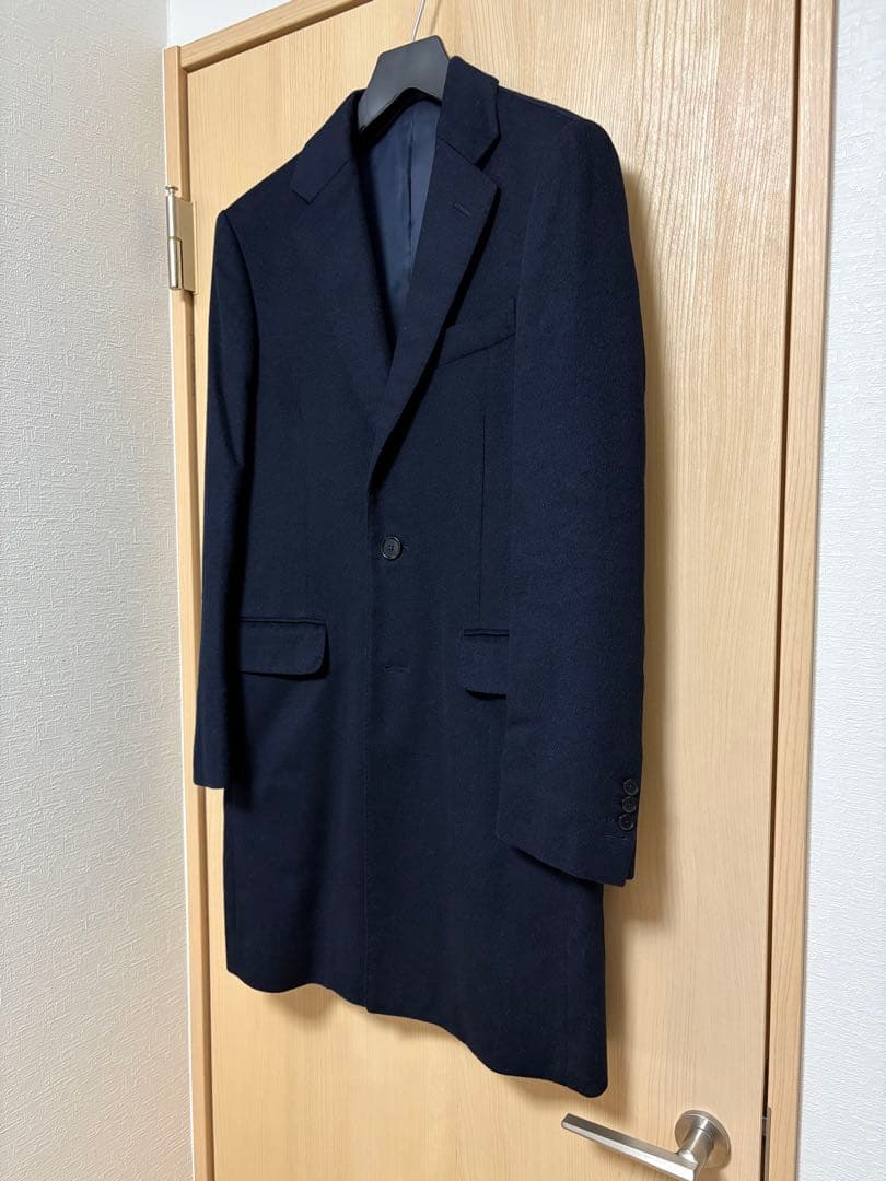 カシミア チェスターコート ネイビー TOMORROWLAND 44