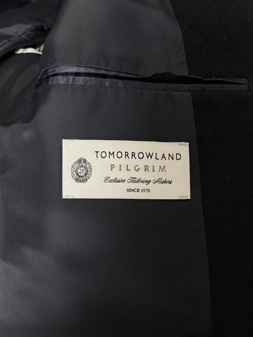 カシミア チェスターコート ネイビー TOMORROWLAND 44